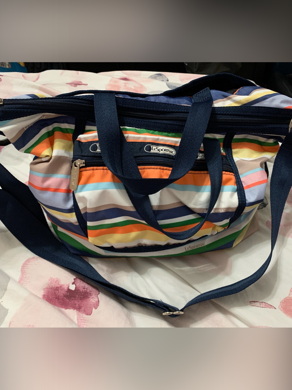 Lesportsac Multicolor Striped Travel Tote gorpcore cool essentials